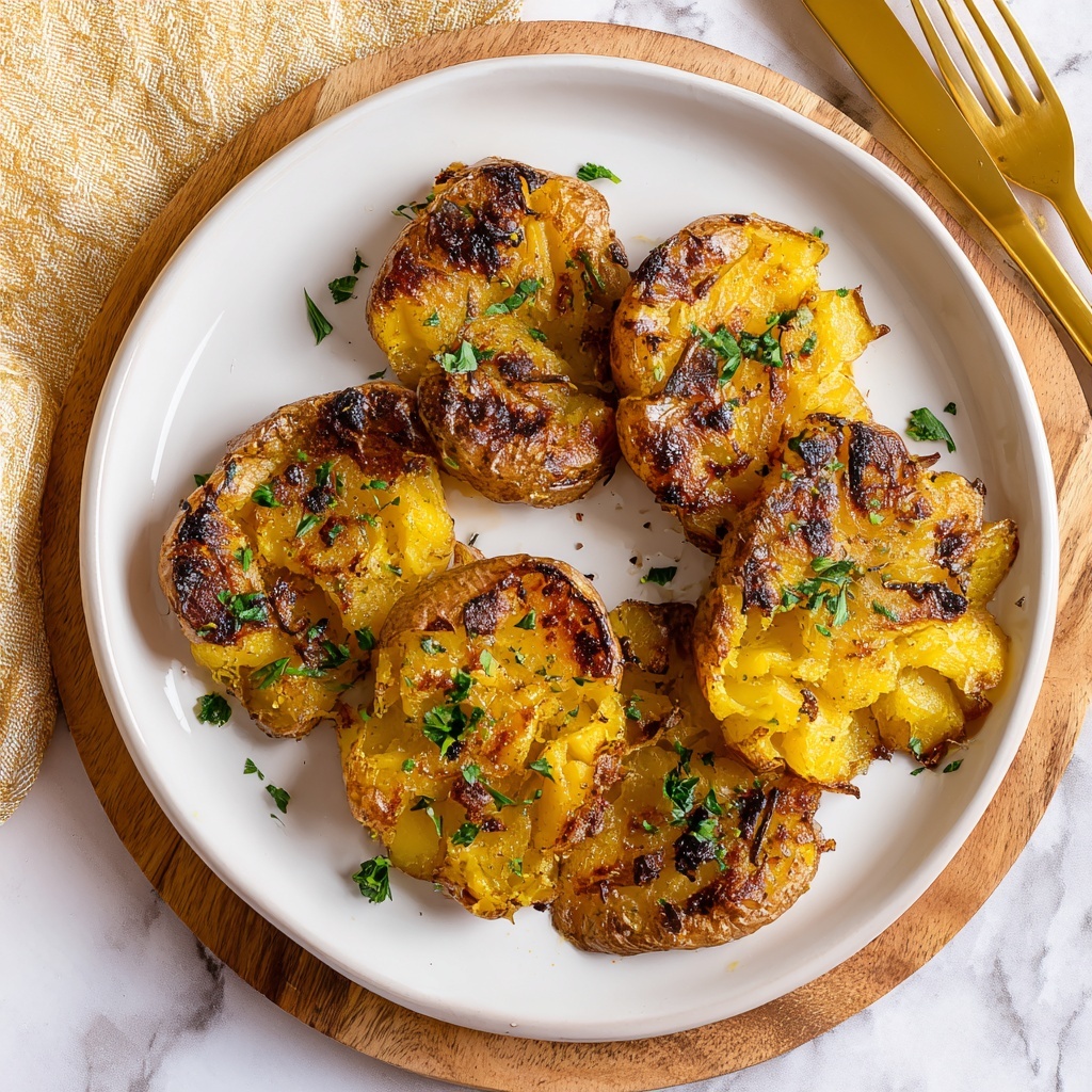 Baked Smashed Honey Mustard Potatoes Recipe - Recipe Image