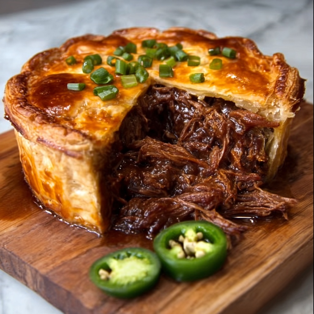 Spicy Jalapeño and Cheese Beef Pie with Leftover Brisket Recipe - Recipe Image