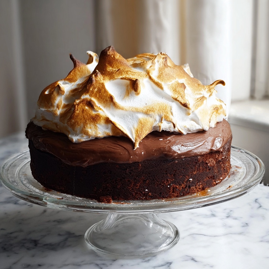 Hot Chocolate Meringue Cake Recipe - Recipe Image