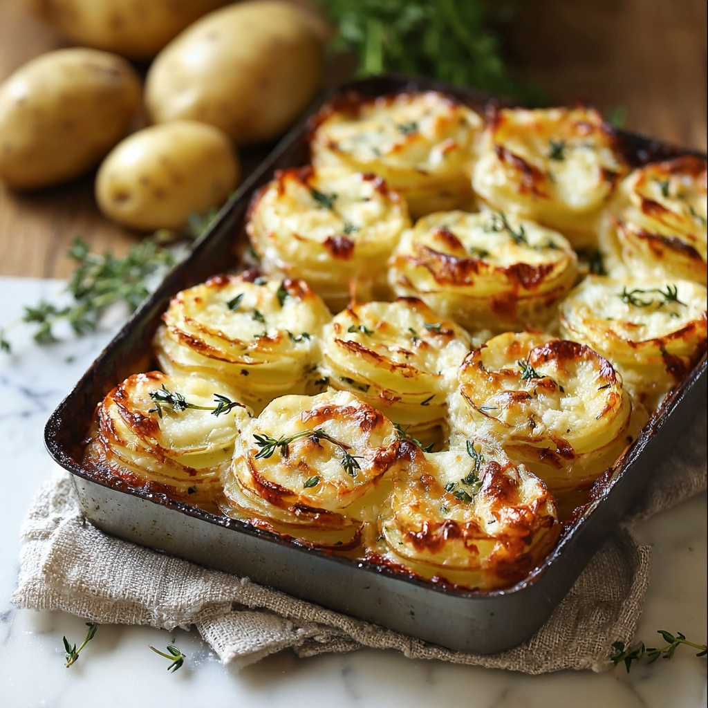 Cheesy Garlic Herb Roasted Potatoes Recipe - Recipe Image