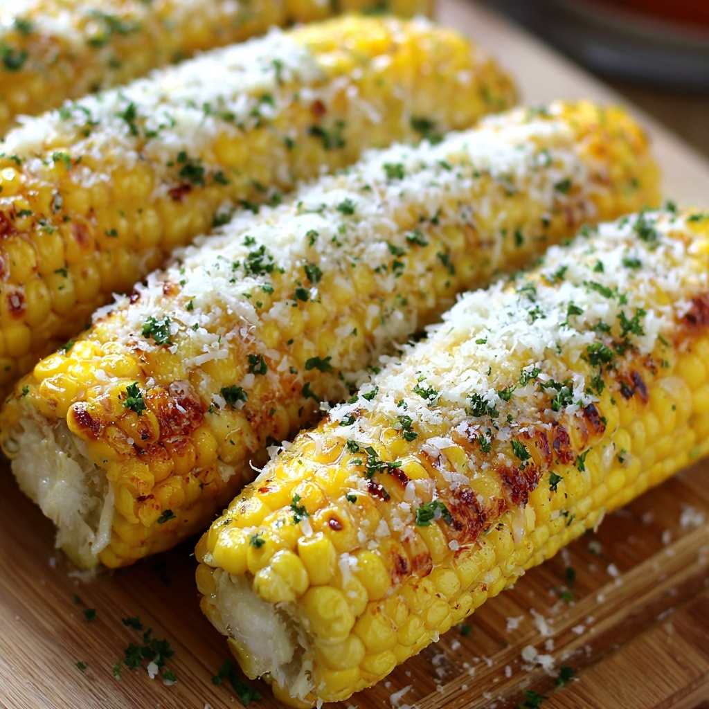 Cheesy Garlic Butter Corn on the Cob Recipe - Recipe Image