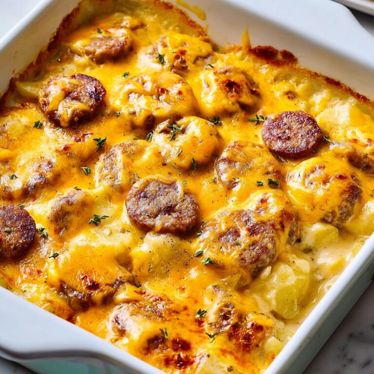 Cheesy Potatoes with Smoked Sausage Recipe