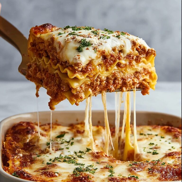 Classic Homemade Beef Lasagna with Cheese and Herbs Recipe