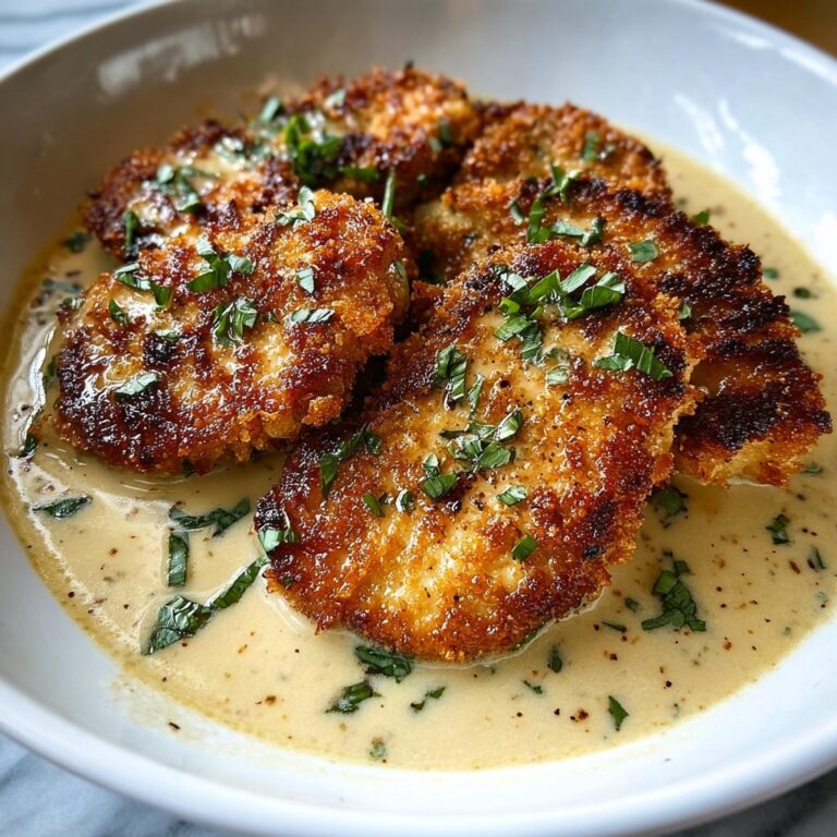 Crispy Parmesan Chicken with a Rich Garlic Sauce Recipe