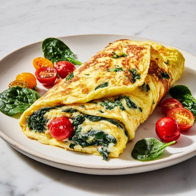 Delicious Rolled Spinach Omelet Recipe