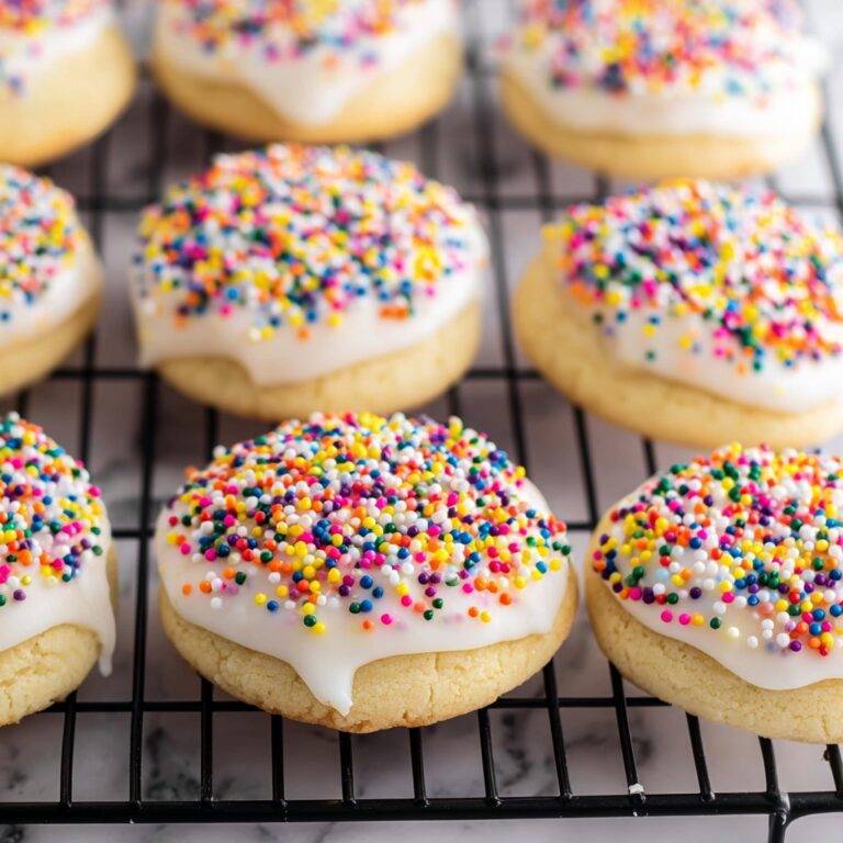 Italian Cookies with Almond Glaze and Rainbow Sprinkles Recipe