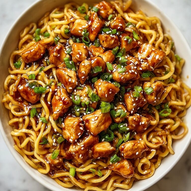 Sticky Garlic Chicken Noodles Recipe