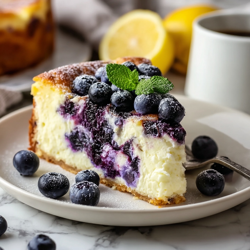 High-Protein Lemon Blueberry Breakfast Bake with Cottage Cheese Recipe - Recipe Image