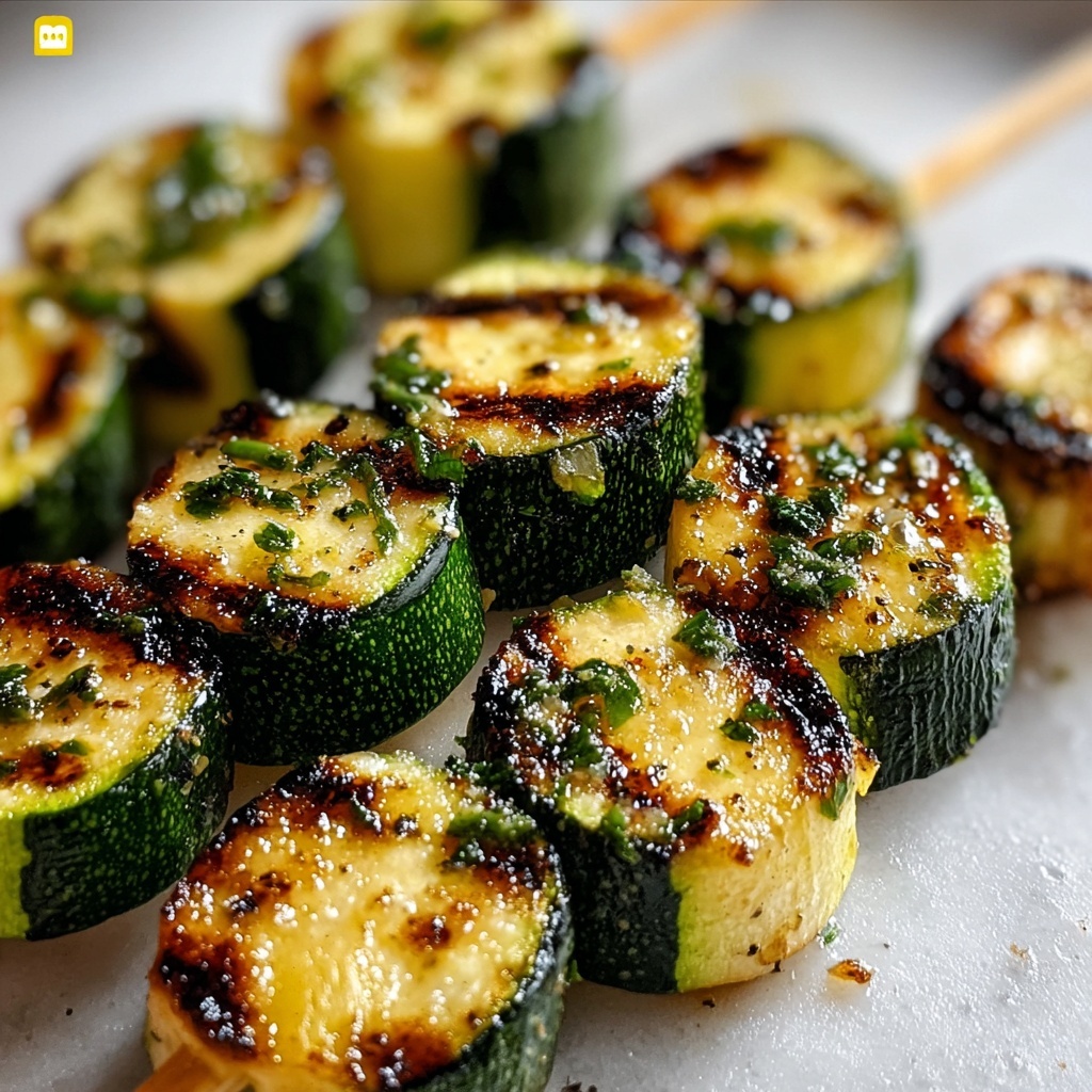Garlic Butter Zucchini Skewers Recipe - Recipe Image