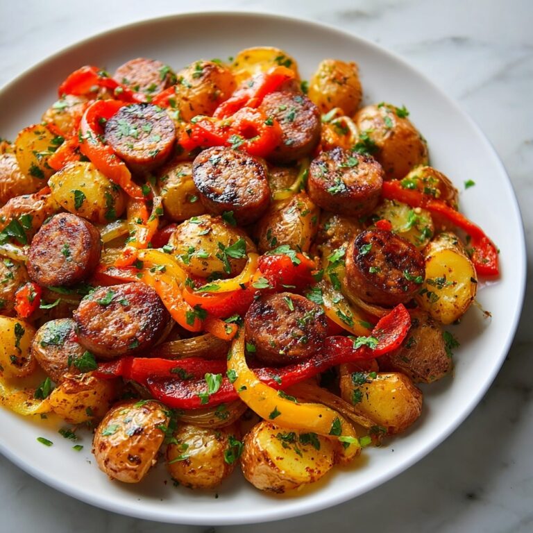 Quick Cajun Sheet Pan Chicken Sausage & Potato Bake Recipe