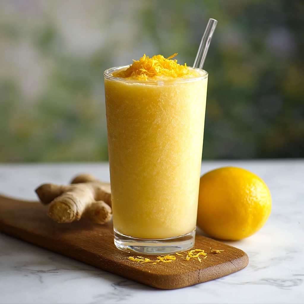 Fresh Lemon Ginger Detoxifying Smoothie Recipe - Recipe Image