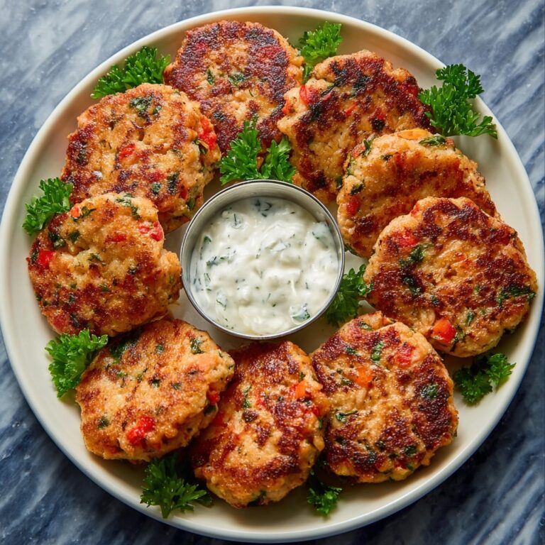 Golden Salmon Cakes with Fresh Parsley Recipe