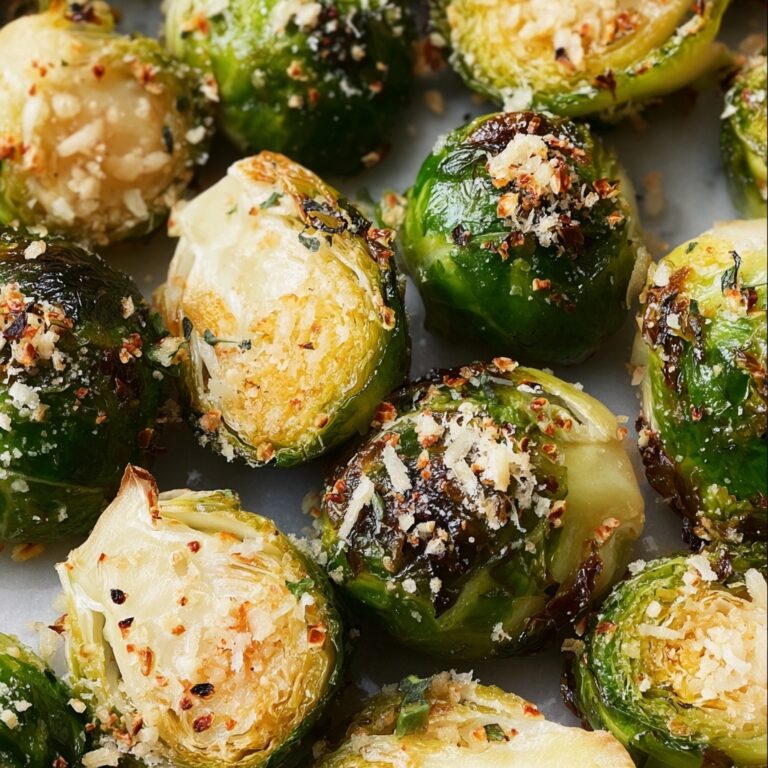 Easy Garlic Parmesan Roasted Brussels Sprouts Recipe