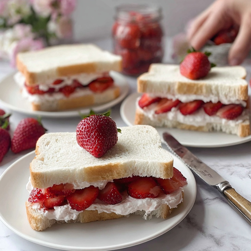 Delicious Strawberry Tea Sandwiches Perfect for Summer Parties - Recipe Image