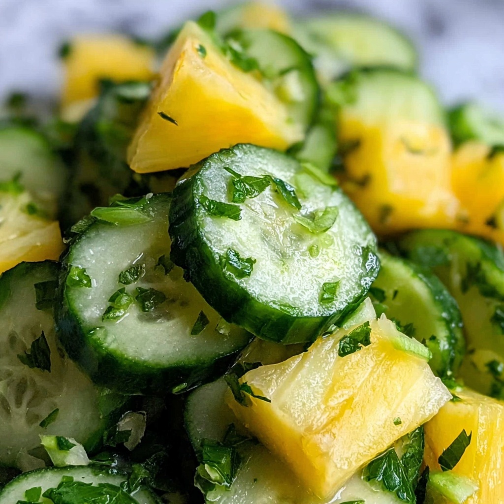 Light and Zesty Pineapple Cucumber Salad for Refreshing Snacking Recipe - Recipe Image