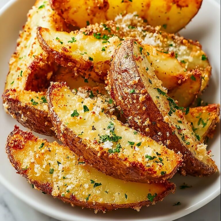 Baked Garlic Parmesan Potato Wedges Recipe