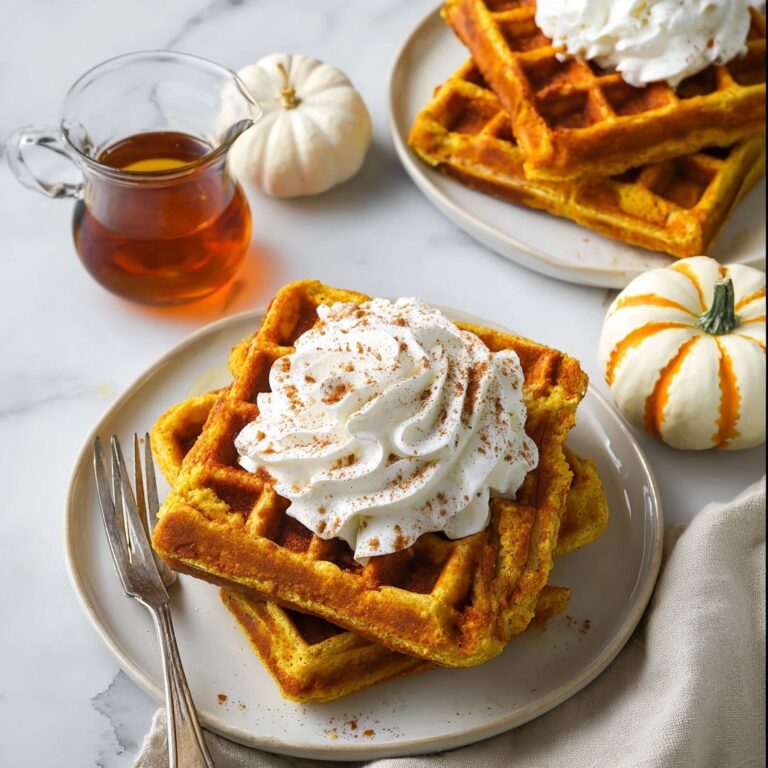 Pumpkin Waffles with Cottage Cheese and Oat Flour Recipe