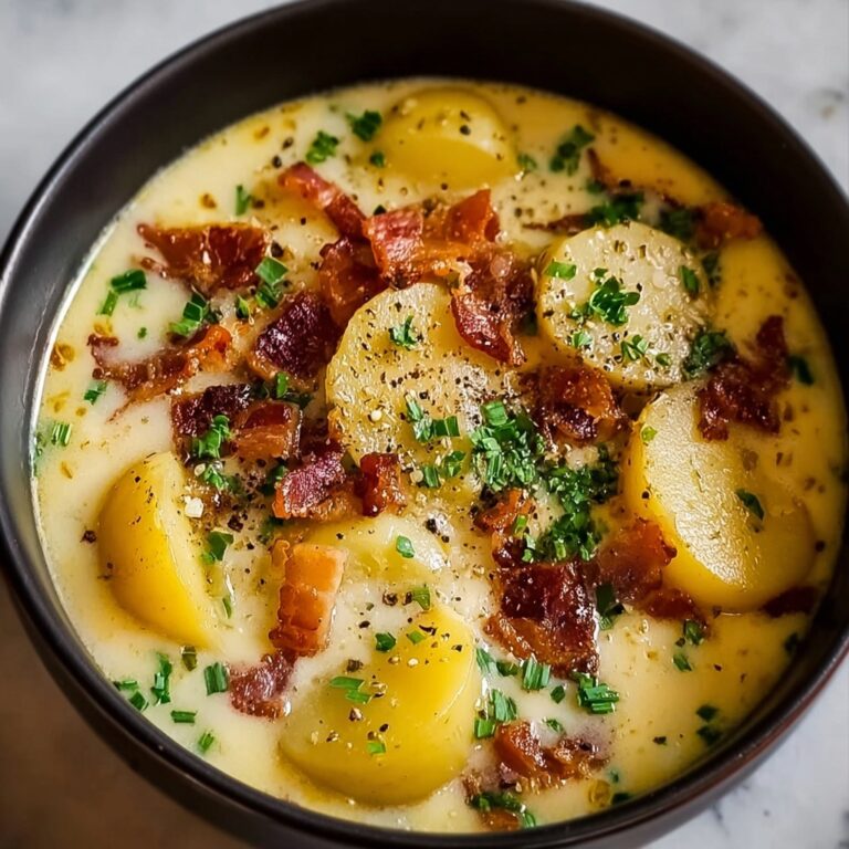 German Potato Soup with Sausage and Bacon Recipe