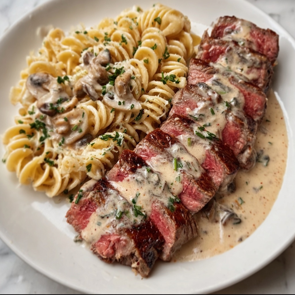 Gorgonzola Alfredo Steak Delight Recipe - Recipe Image