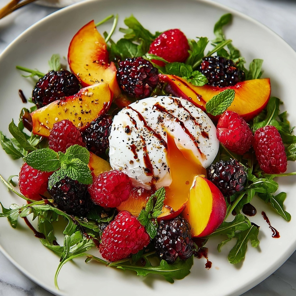 Peach Burrata Salad with Balsamic Glaze and Fresh Basil Recipe - Recipe Image