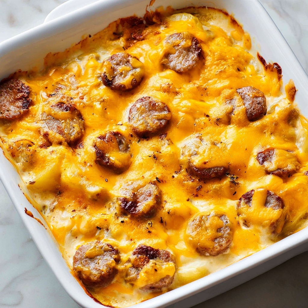 Cheesy Potatoes with Smoked Sausage Recipe - Recipe Image