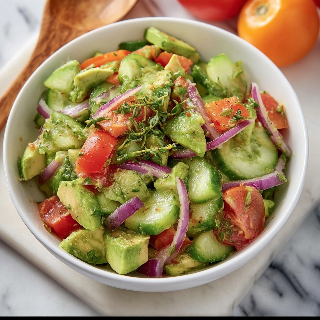 Cucumber Tomato Avocado Salad Recipe - Recipe Image