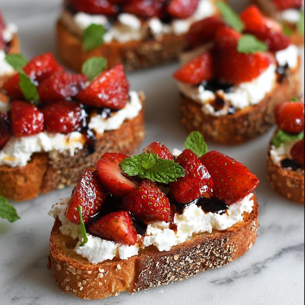 Balsamic Strawberries Crostini Recipe - Recipe Image