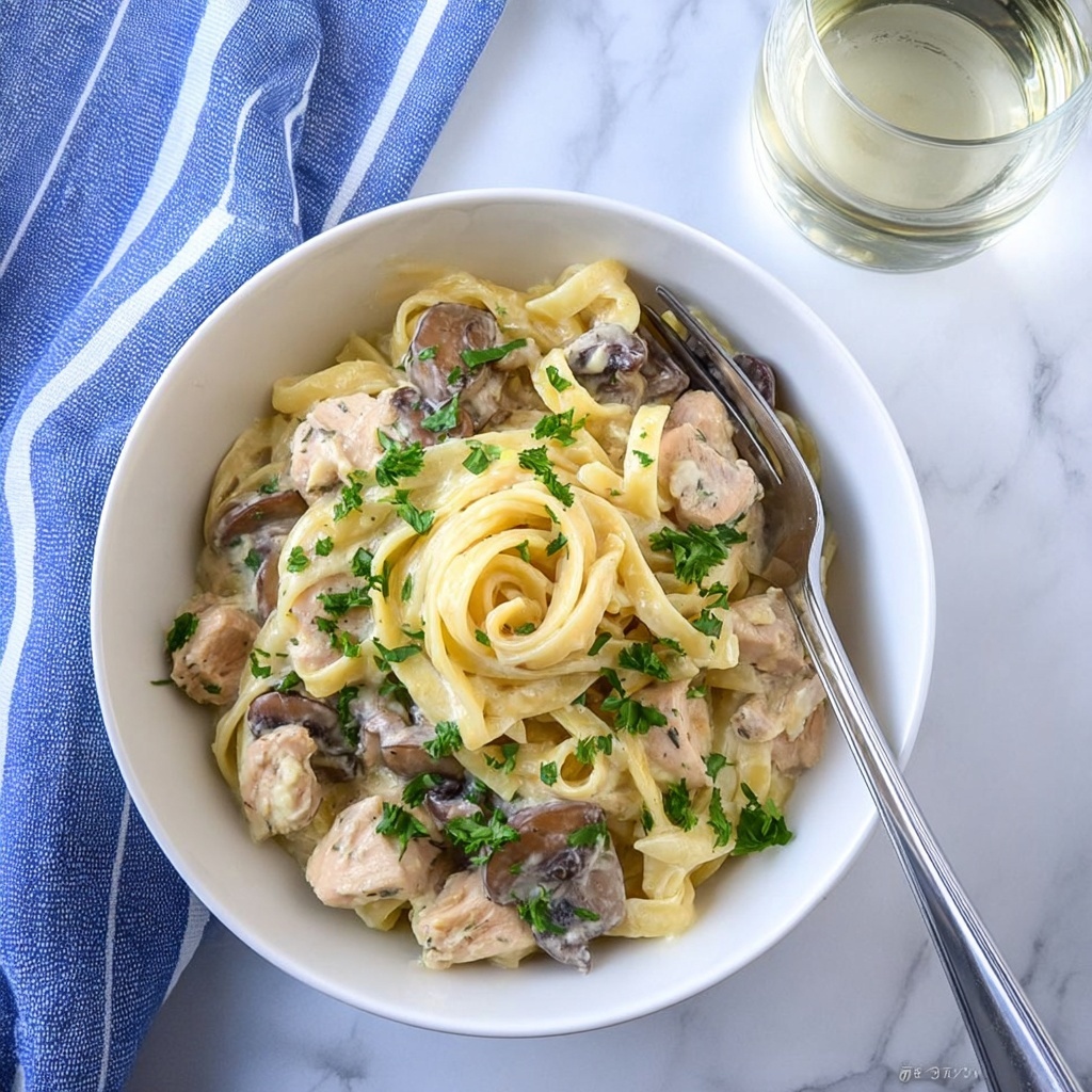 Chicken Mushroom Alfredo Recipe - Recipe Image