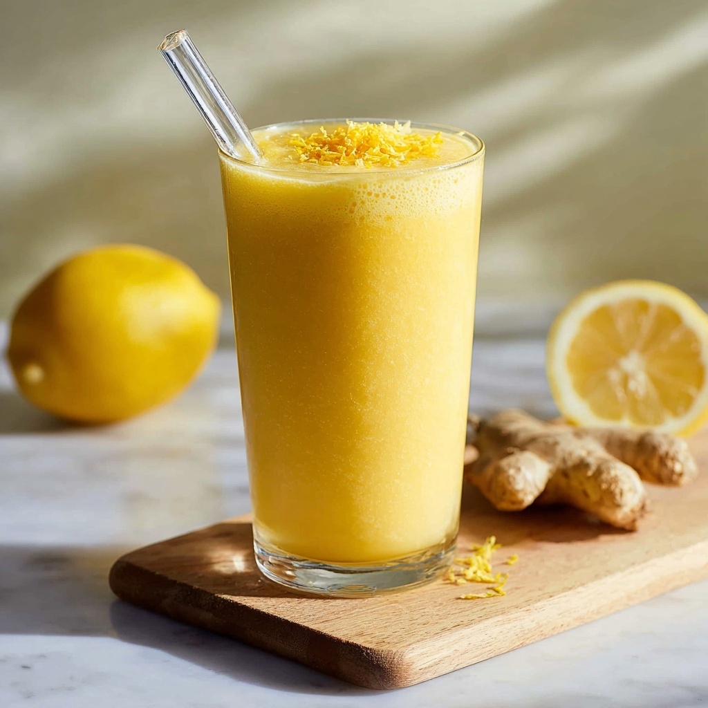 Fresh Lemon Ginger Detoxifying Smoothie Recipe - Recipe Image