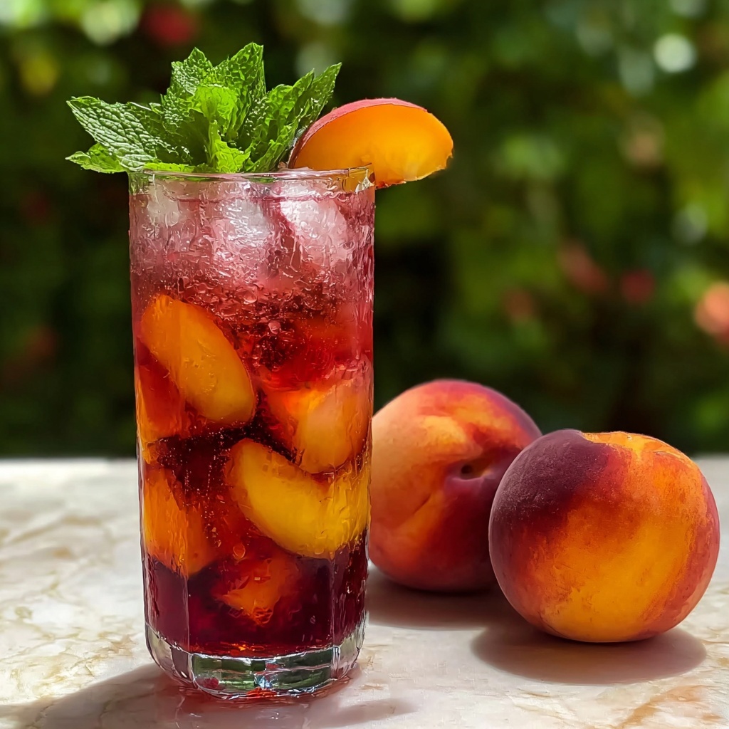 Peach Hibiscus Sunset Tea: Your Refreshing Summer Sip Recipe - Recipe Image