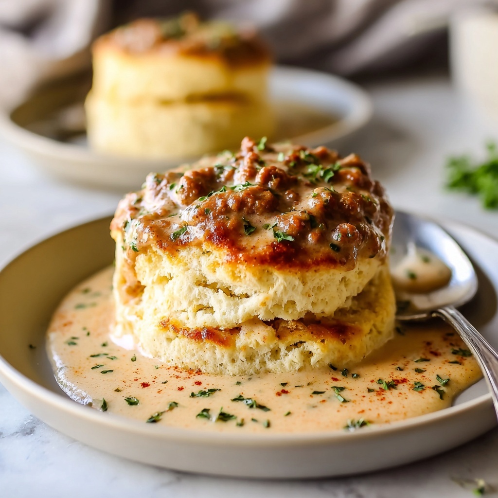 Biscuits and Chorizo Gravy: A Comforting Breakfast Twist Recipe - Recipe Image