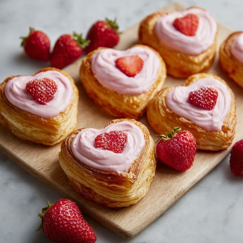 Cheese and Strawberry Heart Pastries Recipe - Recipe Image