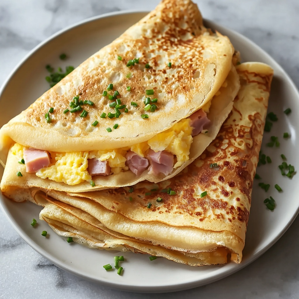 Egg, Ham, and Cheese Crepes for Breakfast Bliss Recipe - Recipe Image