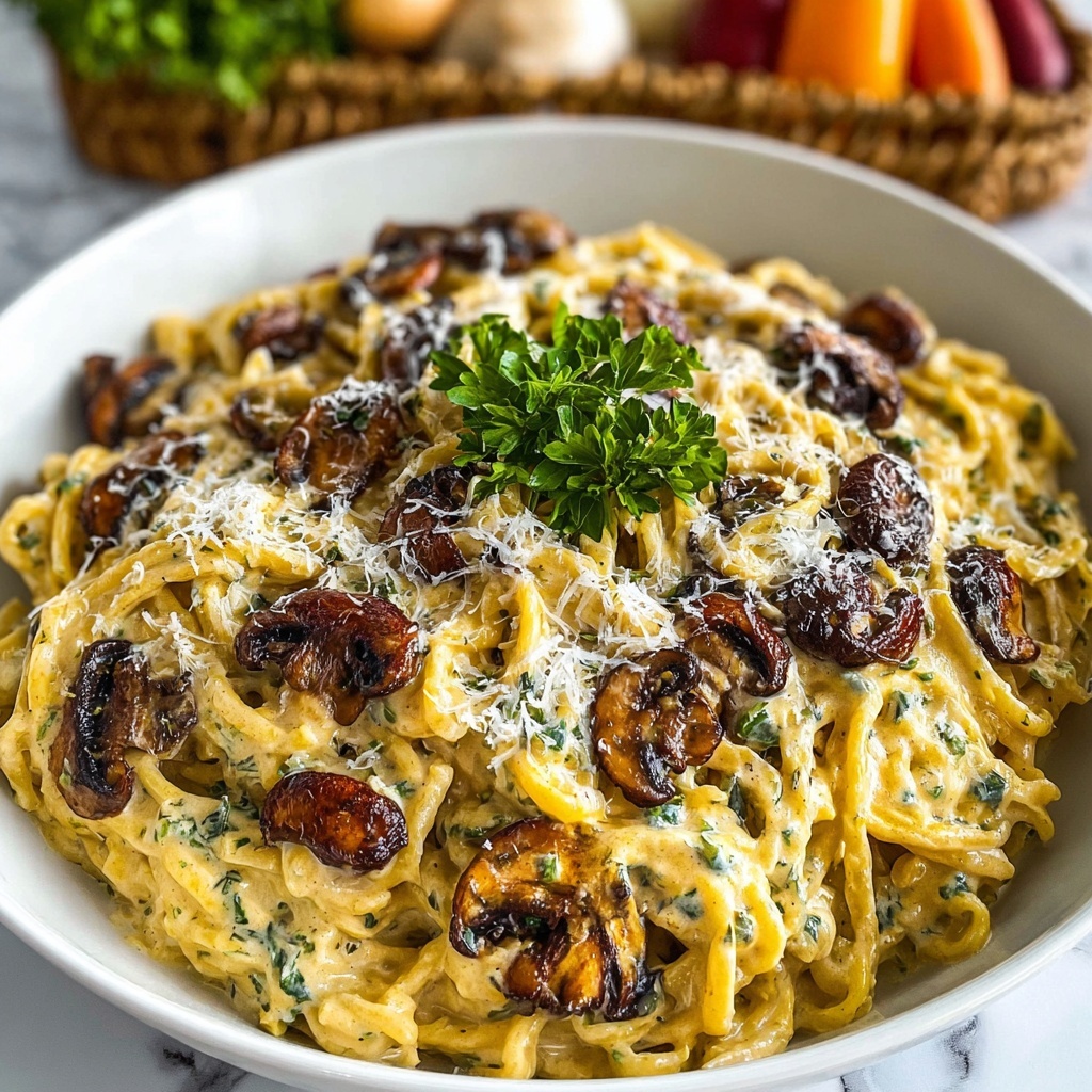 Cozy Mushroom Parmesan Pasta Recipe - Recipe Image