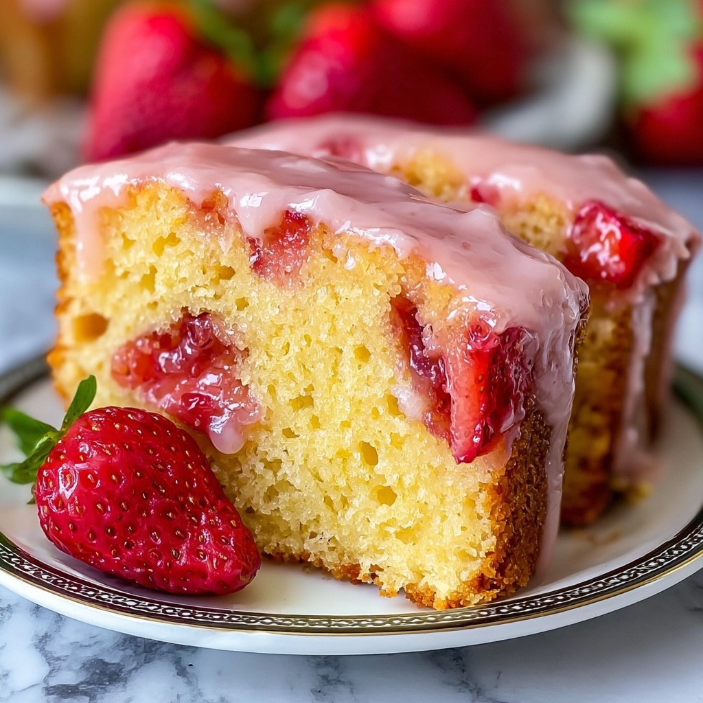 Strawberry Pound Cake with Strawberry Glaze Recipe - Recipe Image