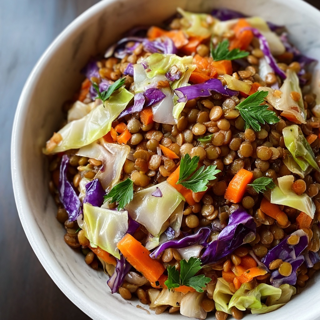 Warm Your Soul with Slow Cooker Cabbage & Lentils Delight Recipe - Recipe Image