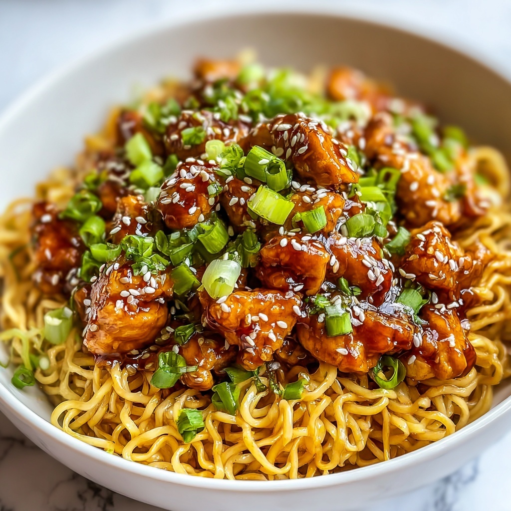 Sticky Garlic Chicken Noodles Recipe - Recipe Image