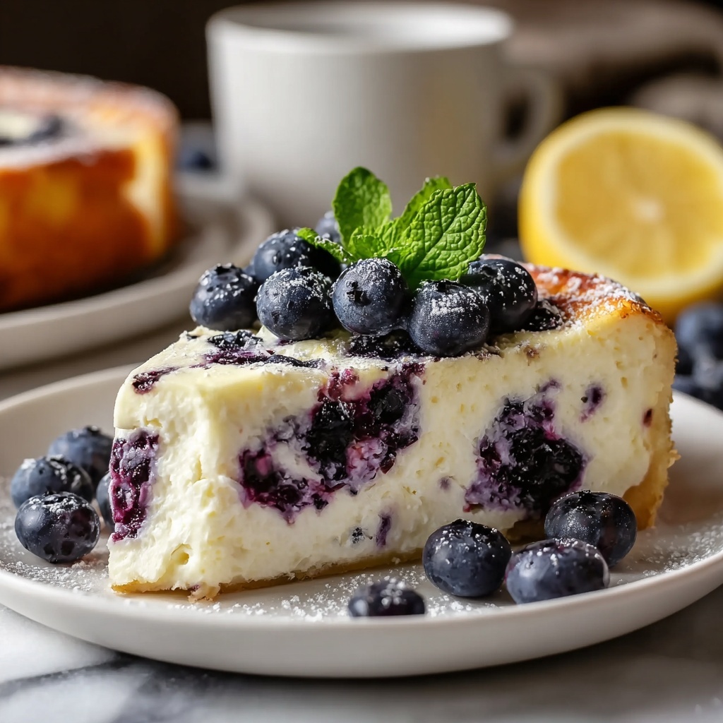High-Protein Lemon Blueberry Breakfast Bake with Cottage Cheese Recipe - Recipe Image