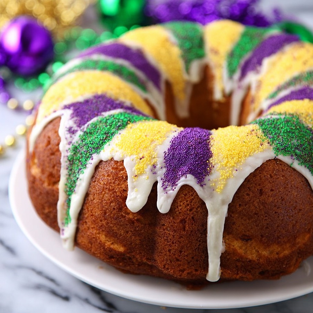 Shortcut Mardi Gras King Cake Recipe - Recipe Image