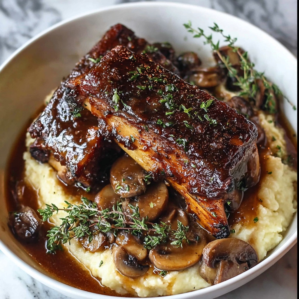 Creamy Mushroom Herb–Braised Beef Short Ribs for Cozy Nights Recipe - Recipe Image