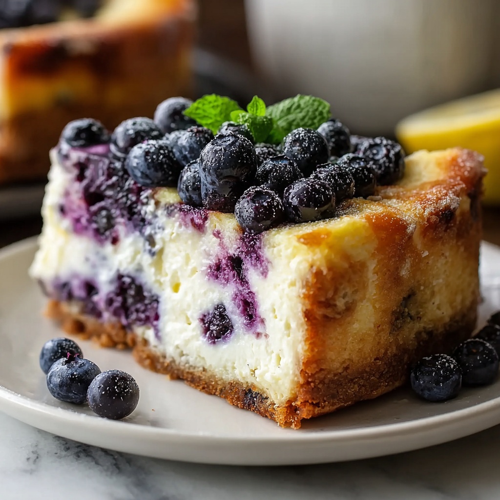 High-Protein Lemon Blueberry Breakfast Bake with Cottage Cheese Recipe - Recipe Image