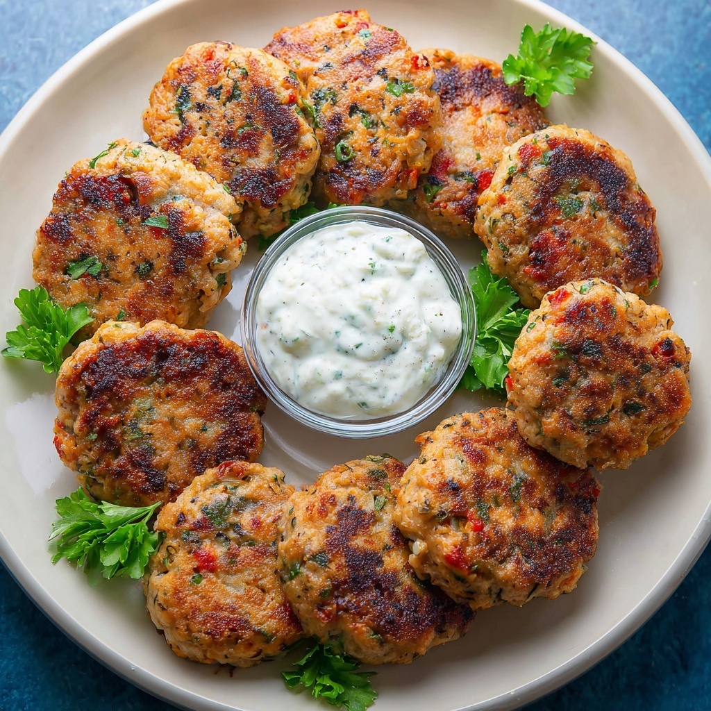 Golden Salmon Cakes with Fresh Parsley Recipe - Recipe Image