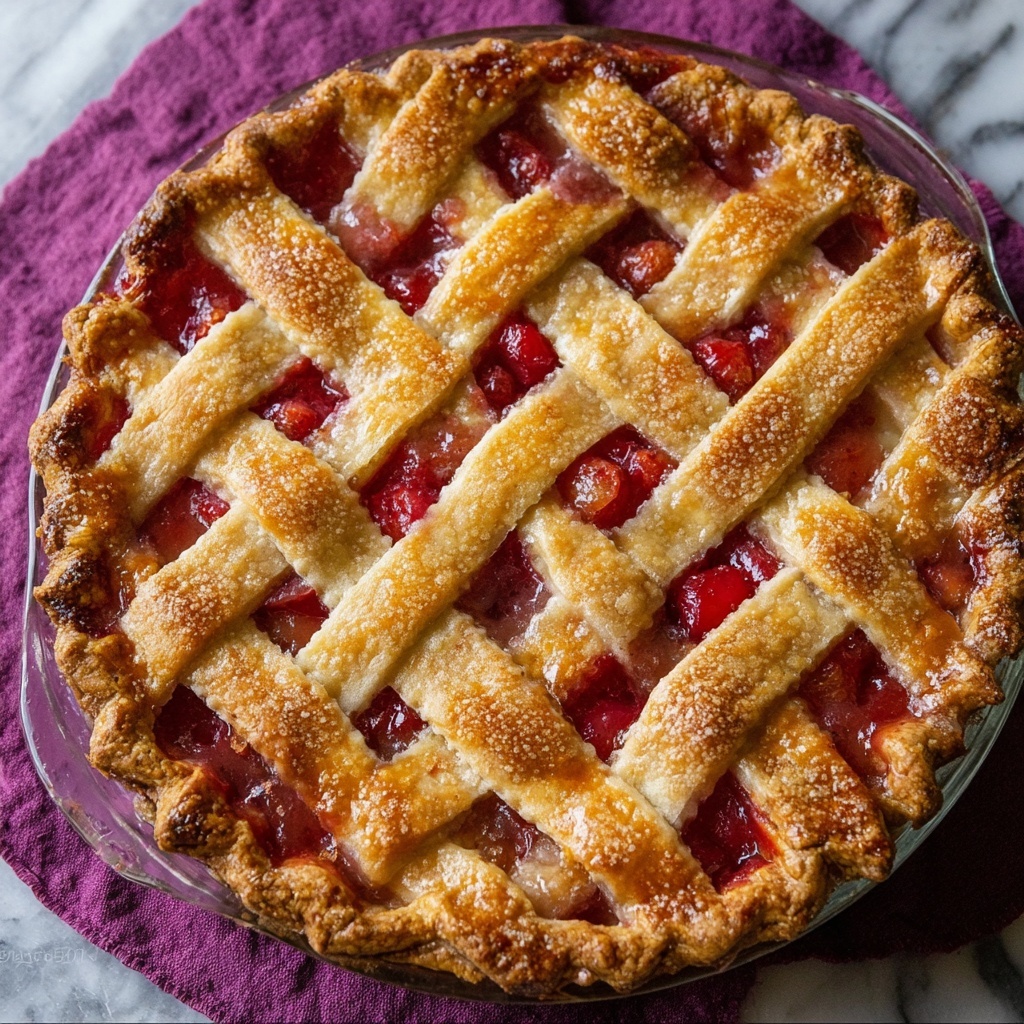 Strawberry Rhubarb Pie Recipe - Recipe Image