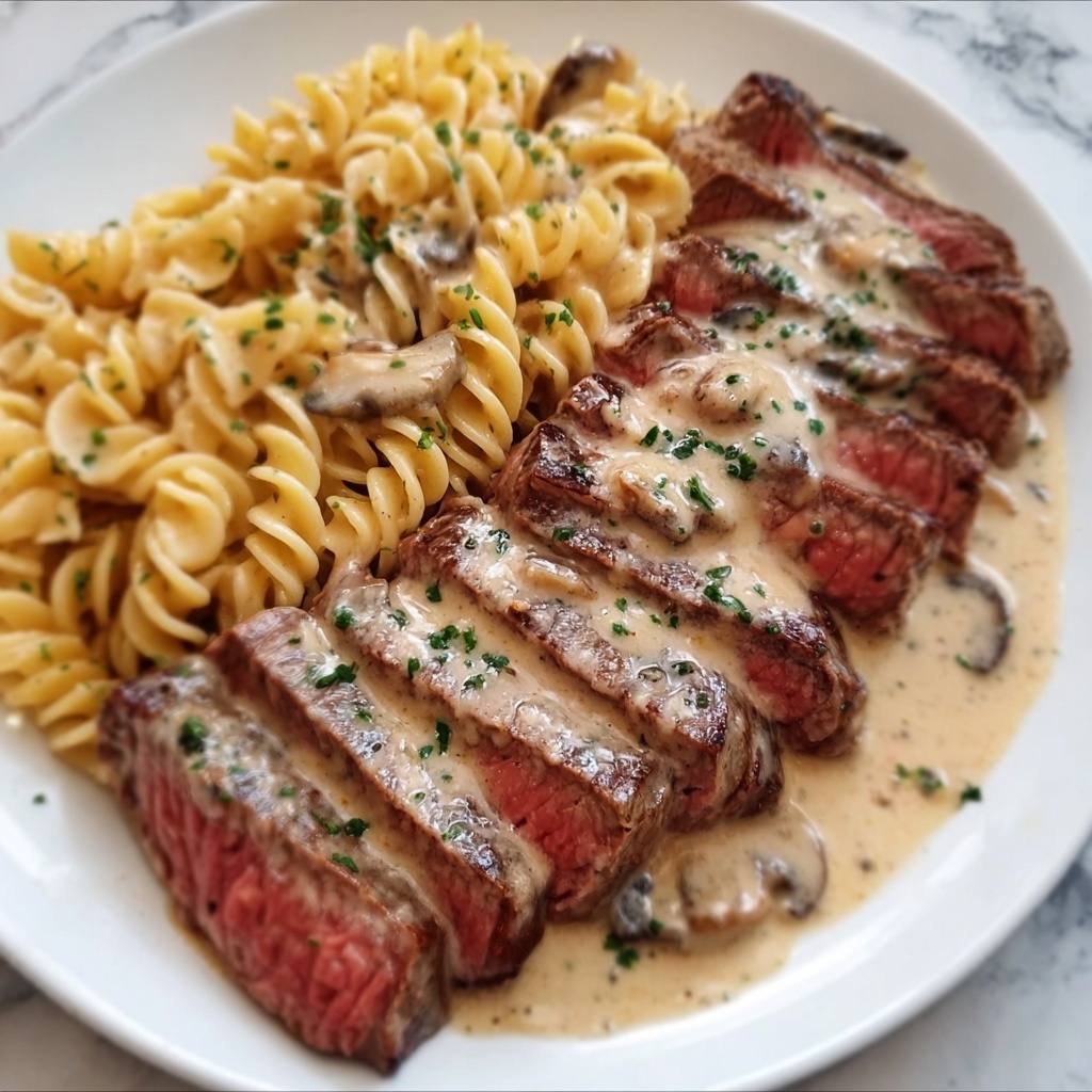 Gorgonzola Alfredo Steak Delight Recipe - Recipe Image