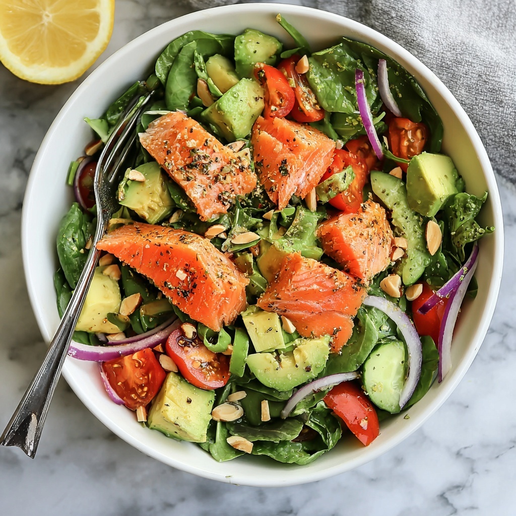 Salmon Avocado Salad with Lemon Vinaigrette Recipe - Recipe Image