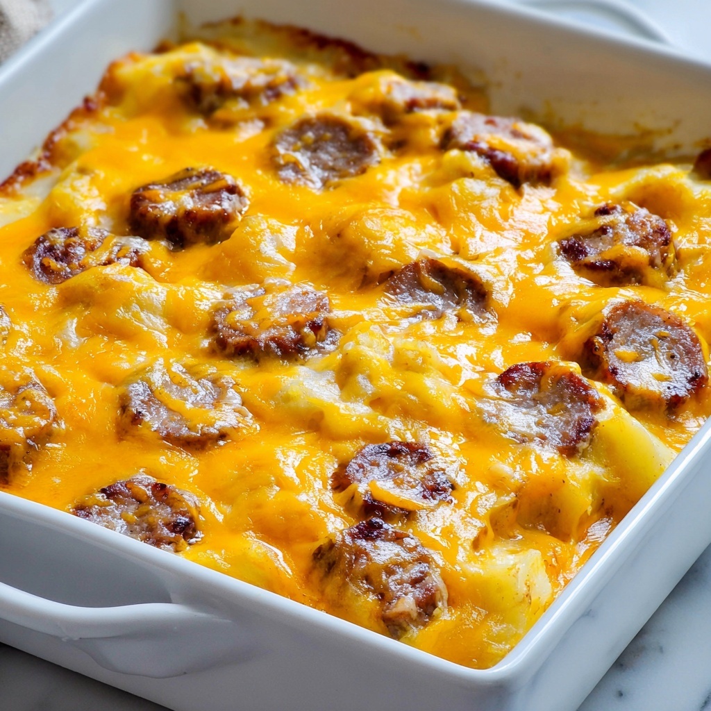 Cheesy Potatoes with Smoked Sausage Recipe - Recipe Image