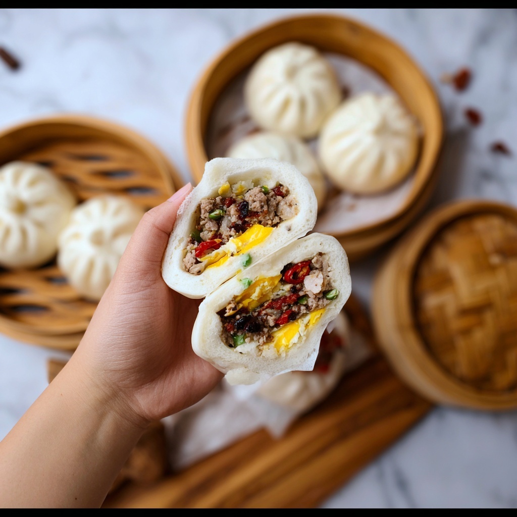 Steamed Pork Filling Buns Recipe - Recipe Image