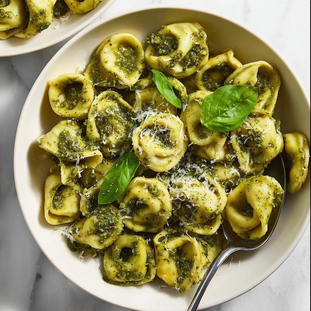 Pesto Tortellini with Spinach and Parmesan Recipe - Recipe Image