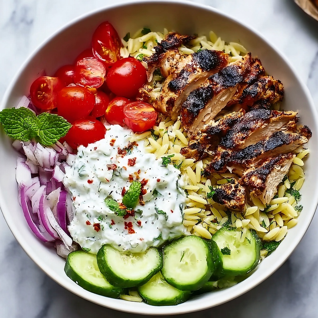 Greek Chicken Orzo Power Bowls Recipe - Recipe Image