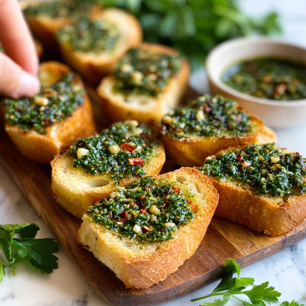 Cheesy Chimichurri Garlic Bread Recipe - Recipe Image